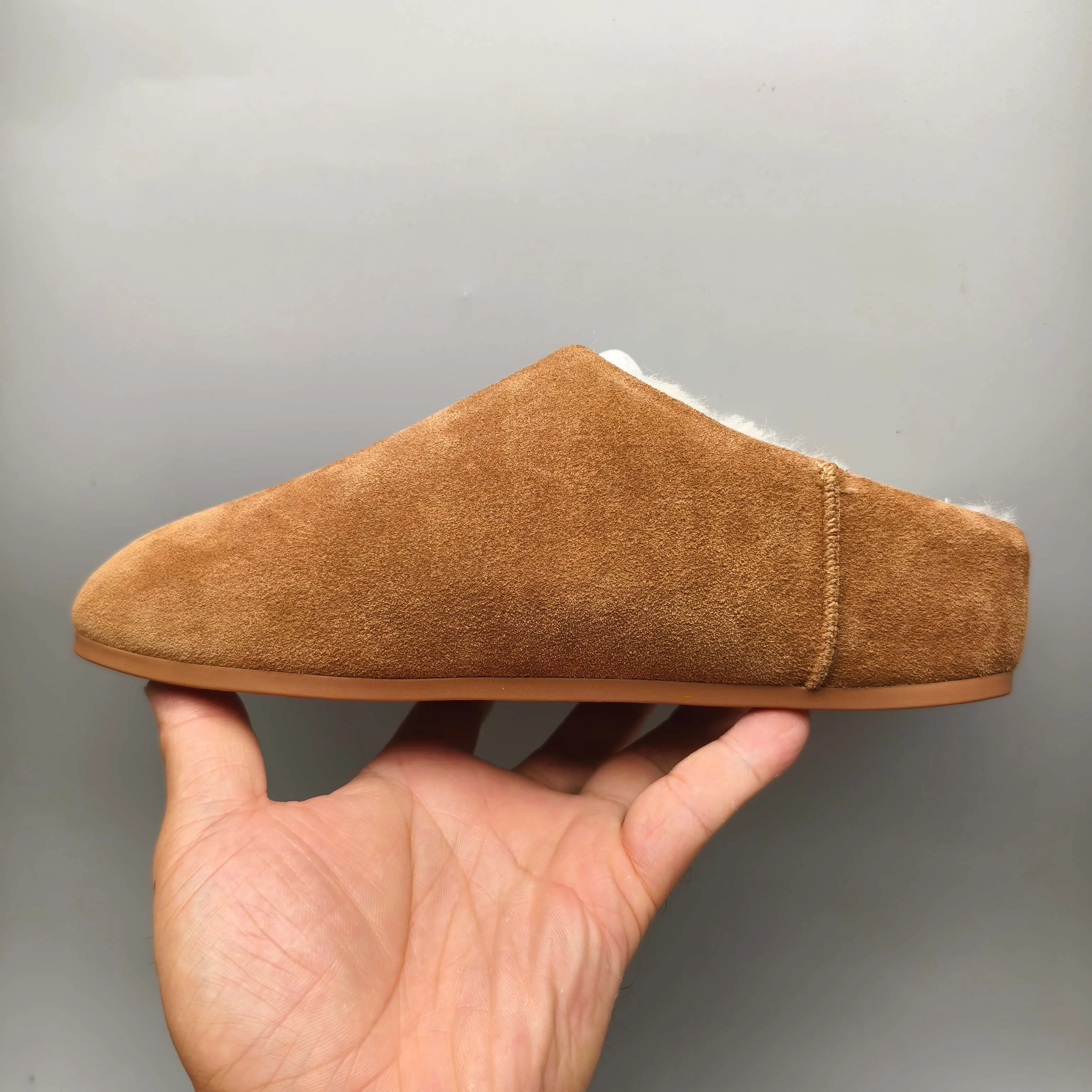 💰440 UGG sheepskin all-in-one snow boots 1390 home slip-on casual shoes Color: Maroon Black Sand Green Matching Size: 35-40
